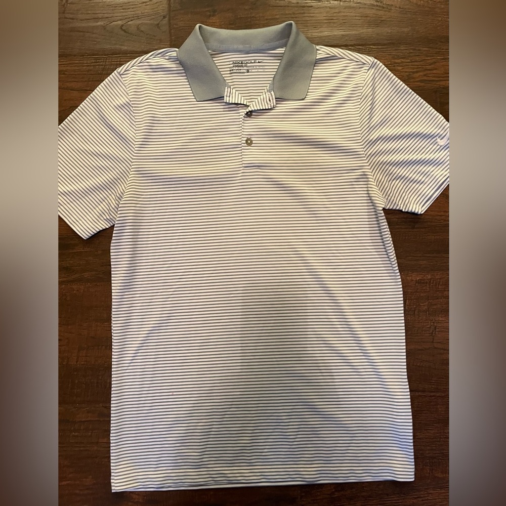 Nike Golf Dri-Fit Striped Polo Shirt like new